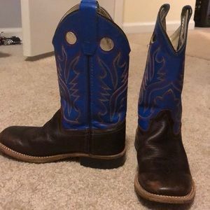 Children’s Old West square toe cowboy boots.